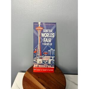 Vintage Seattle World’s Fair 1962 Century 21 Exposition Map – Original Chevron